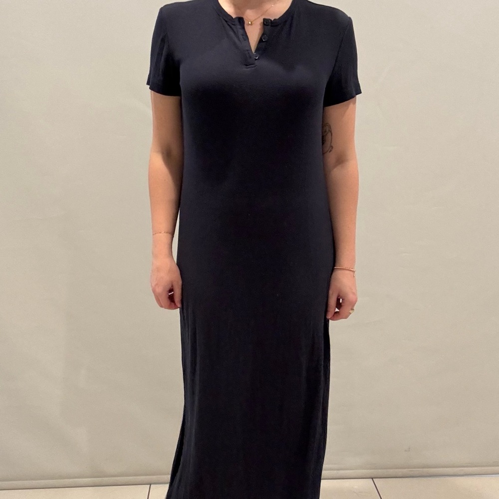 Barefoot Dreams Navy Short Sleeve Maxi Dress